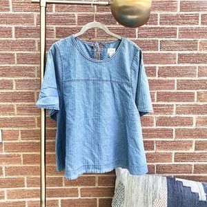 J. Crew babydoll denim top